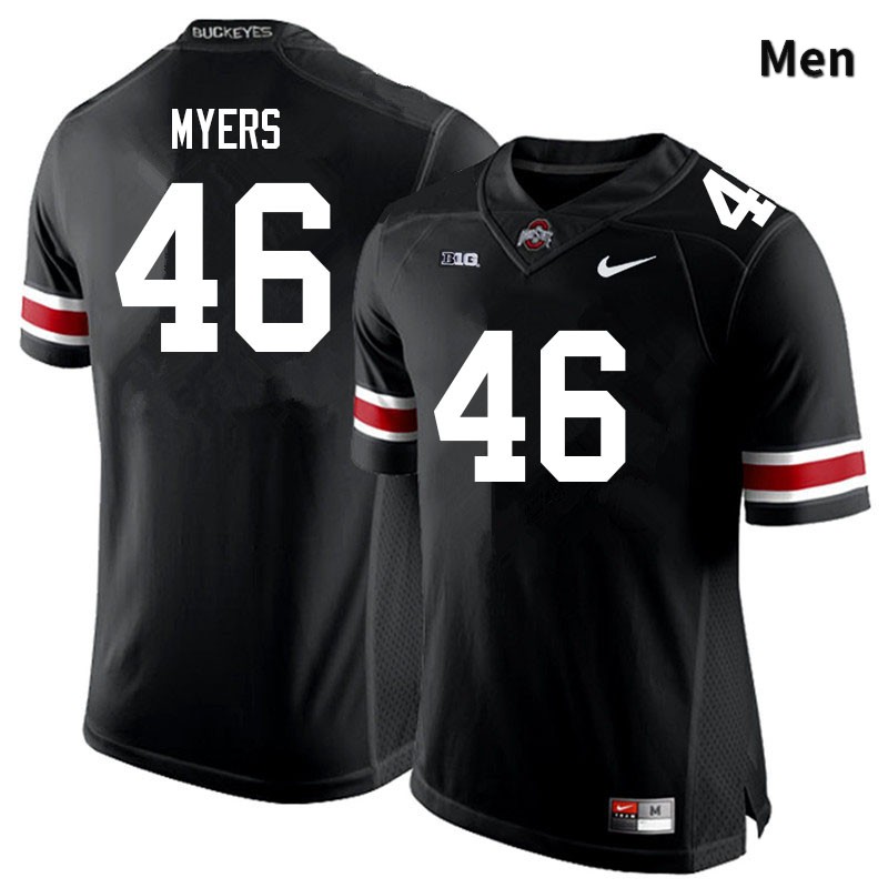 Ohio State Buckeyes Elias Myers Men's #46 Black Authentic Stitched College Football Jersey